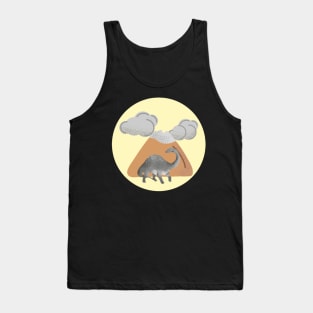 Dinosaur and volcano Tank Top